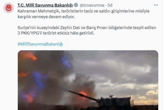 Güvenlik güçleri, üç PKK/YPG militanını etkisiz hale getirdi.