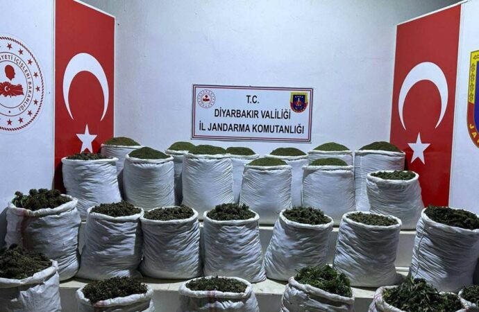 Diyarbakır’da, polis tarafından gerçekleştirilen operasyonda 783 kilogram esrar, 23 bin kök Hint keneviri ve skunk bitkisi ele geçirildi.