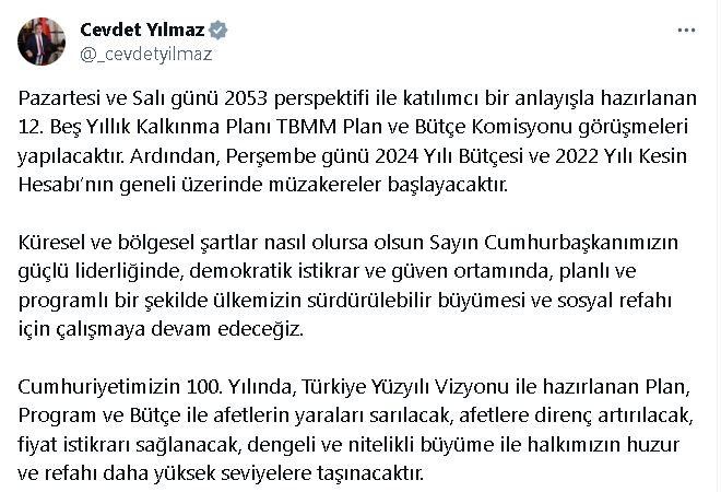 Cumhurbaşkanı Yardımcısı Yılmaz, kalkınma planı ve bütçe konularında açıklamalarda bulundu.