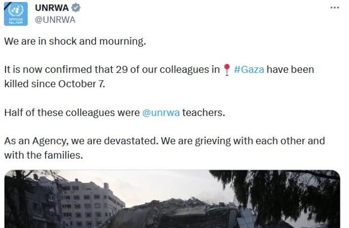 Gazze’de 29 meslektaşımızın hayatını kaybettiği UNWRA olayı hakkında bir metin yazabilir misiniz?