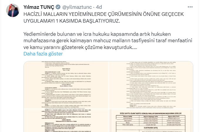 Kızılay’a devredilmeyen hacizli malların mülkiyet devri gerçekleştirilecek.