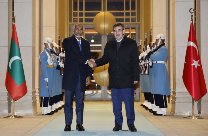 Cumhurbaşkanı Yardımcısı Yılmaz, Maldivler Cumhurbaşkanı Muizzu ile bir araya geldi.