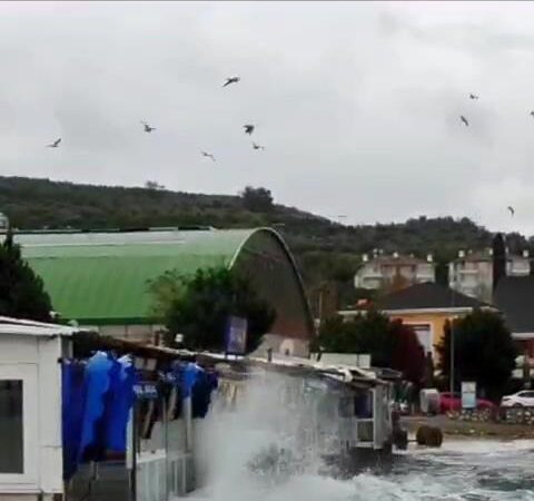 Bursa’da şiddetli bir fırtına yaşandı ve bu fırtına sonucunda çatı duvarı yıkıldı.