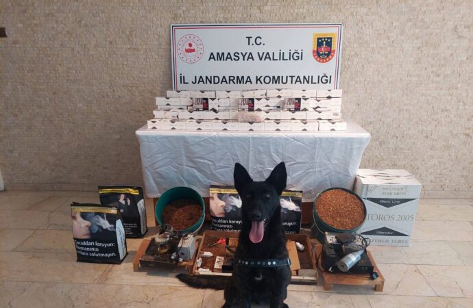 ‘Çilek’li operasyonda, polis tarafından kilolarca tütün ve binlerce makaron ele geçirildi.