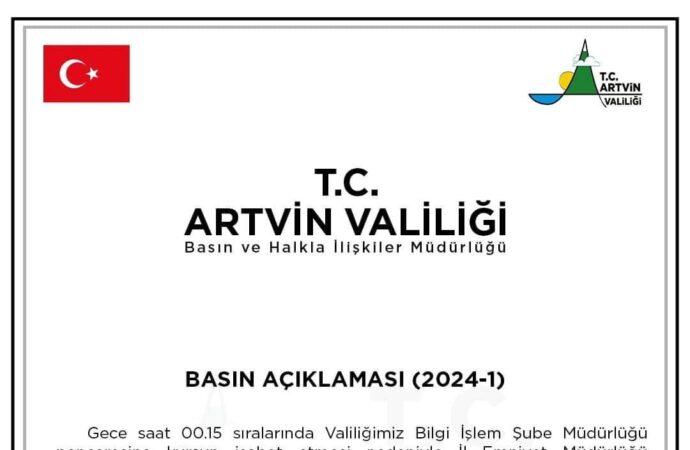 Artvin Valiliği camına mermi isabet etti.