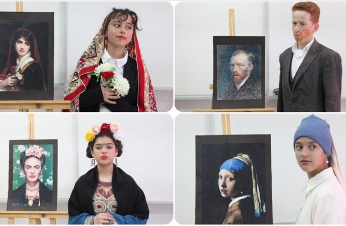 Tablolar canlandı: Bir öğrenci Kahlo portresi oldu, bir diğeri Van Gogh