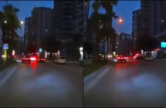 Makas atıp kazaya yol açtı, kameraya yakalandı