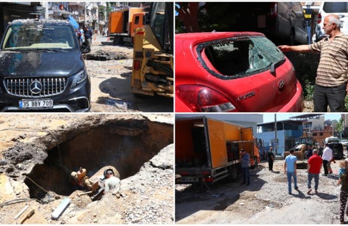 Ana boru patladı, Konak’ı su bastı