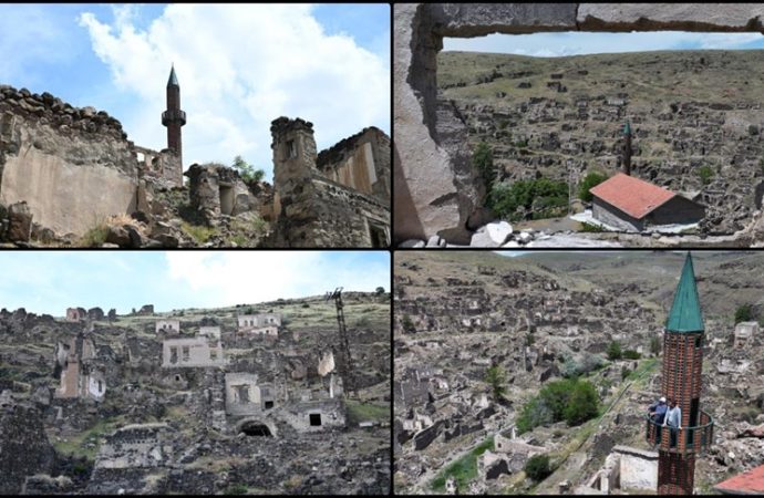 Selin altındaki köylerini ayakta kalan minareden seyrediyorlar