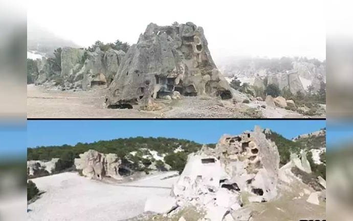 UNESCO Kültürel Mirası Ornaş Kayalıkları delik deşik edildi, dinamitle patlatıldı