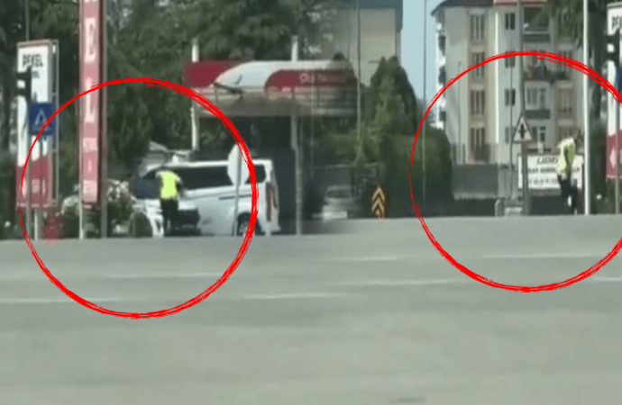 Kuşlar filmi gibi: Trafik polisi kargalardan zor kurtuldu