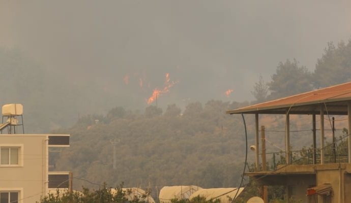 Hatay’da orman yangını: Mezarlık yandı, 1500 kişi tahliye edildi