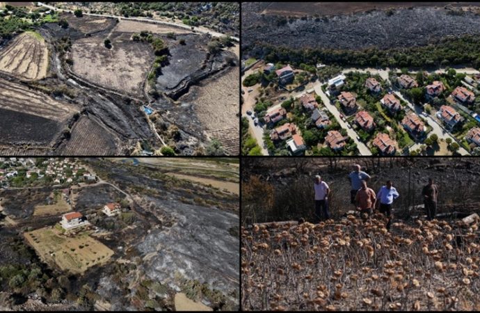 Çeşme hala yanıyor, yangın sonrası görüntüleri ürkütücü