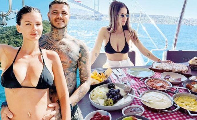 Boğaz âşıkları: Icardi ve China böyle servis etti