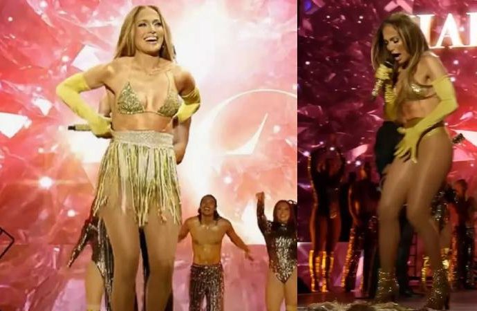 Jennifer Lopez’in sahnede eteği düştü: İyi ki iç çamaşırım vardı