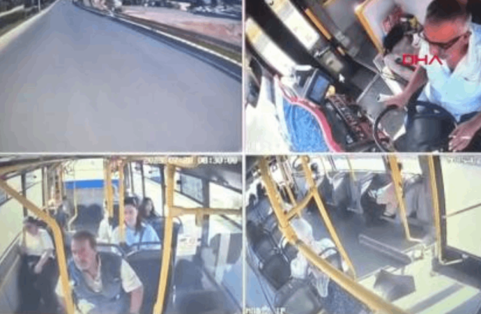 Direksiyon başında ölüm: Faciayı otobüsteki yolcu önledi