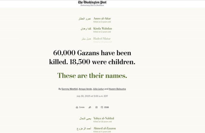 Washington Post Gazze’de öldürülen 18 bin 500 Filistinli çocuğun isimlerini yayımladı ve Adil ölürken sadece 15 kiloydu