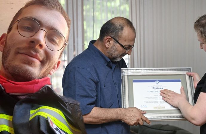 Yangın şehidinin diploması ailesine verildi