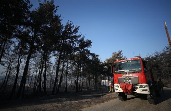 Çanakkale merkez ve Bayramiç yangınları durduruldu