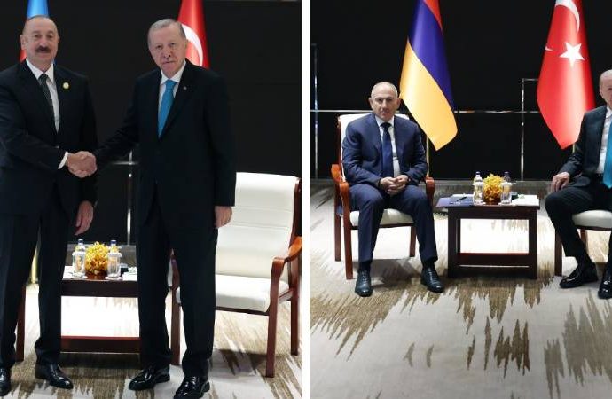 Erdoğan önce Aliyev’le, sonra Paşinyan’la görüştü