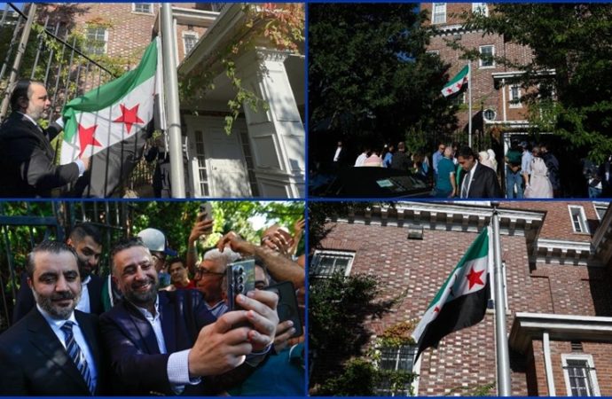 Suriye bayrağı Washington’da göndere çekildi