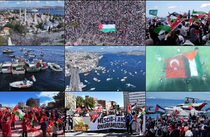 On binler Gazze ve Küresel Sumud Filosu’na destek için buluştu