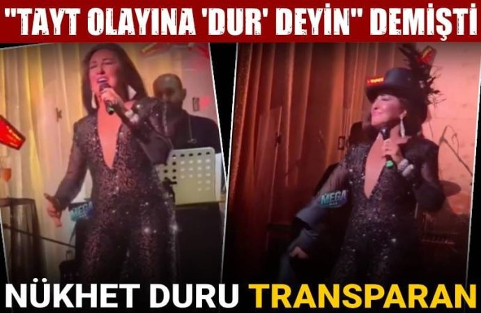 Nükhet Duru transparan taytla sahneye çıktı