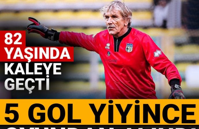 82 yaşında kaleye geçti: 5 gol yiyince isyan etti