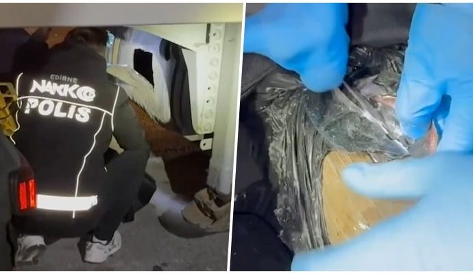 Tıra molada operasyon: 69 kilo kokaine el kondu