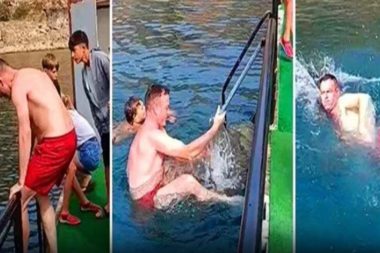 Turist yüzmek için suya böyle girdi ama çıkamadı