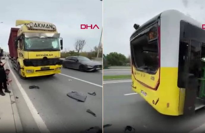Kamyon İETT otobüsüne arkadan çarptı: Dokuz yaralı var