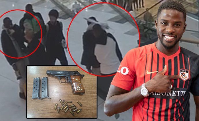 AVM’de Papy Djilobodji’ye silah çekip şemsiye fırlattı