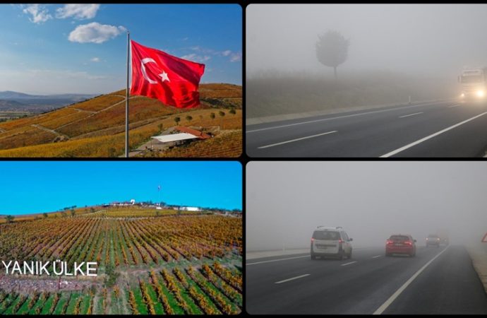 Yanık Ülke’de sonbahar renkleri, Tekirdağ’da sis
