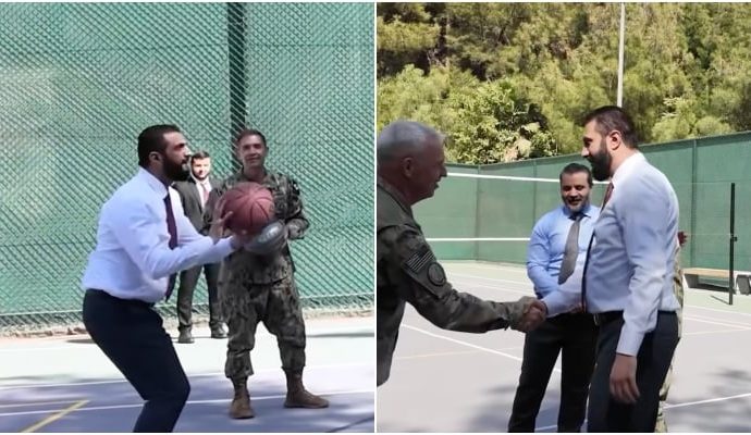 Şara Amerikalı komutanlarla basketbol oynadı