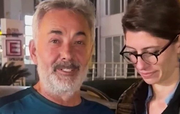 Sevgilisiyle görüntüledi, muhabirleri kibarca uyardı