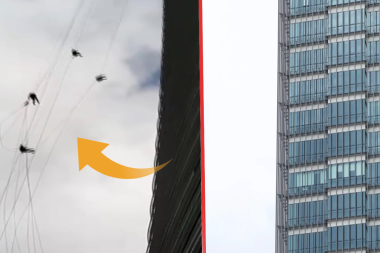 Gökdelende felaket: İşçiler fırtınada savruldu!