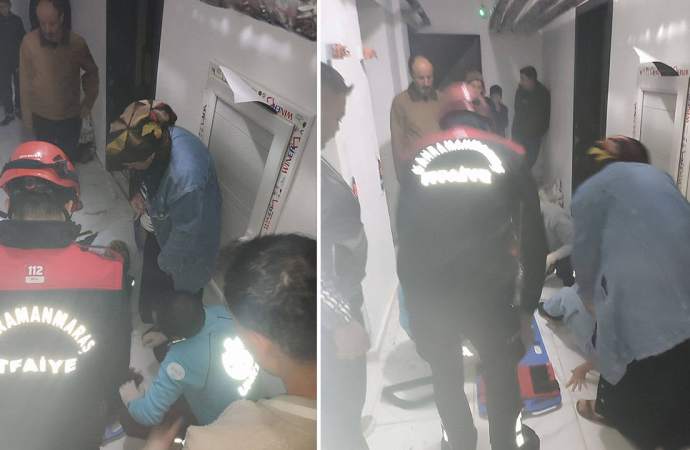 Asansör içindeki beş kişiyle dokuz kat çakıldı