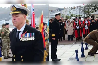 Sahte amiral askeri törene katıldı, çelenk koydu