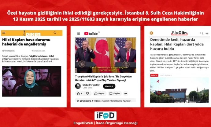 Hilal Kaplan hakkındaki 1509 haberi birden engelletti