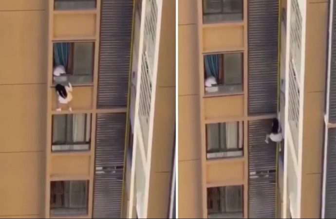 Eşi eve zamansız gelince sevgilisi olan kadını pencereden boşluğa sarkıttı