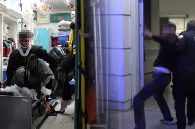 Bıçaklandı, sedyeden atlayıp gazetecilere saldırdı