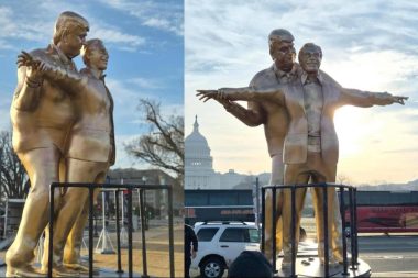 Titanik göndermeli Trump-Epstein heykeli