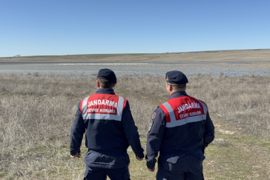 Jandarma gece gündüz flamingo nöbetinde