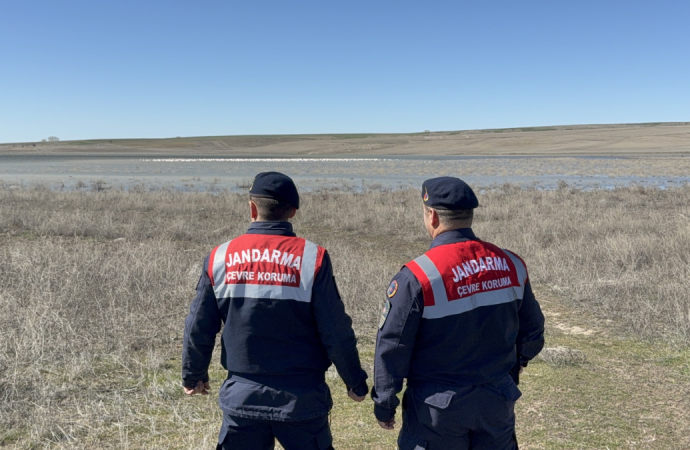 Jandarma gece gündüz flamingo nöbetinde