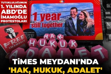 Times Meydanı’nda ‘hak, hukuk, adalet’ sloganları