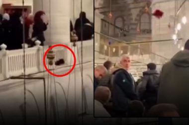 Fatih Camii’nde Mescid-i Aksa protestosu: Kadınlar erkeklerin kafasına başörtüsü attı