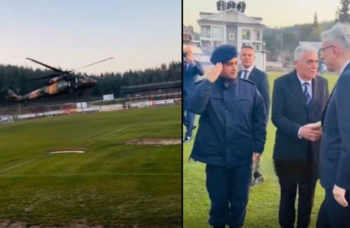 Sağlık Bakanı iftar davetine askeri helikopterle gitti