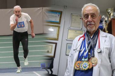 80 yaşındaki çocuk doktoru 60 metre engellide 17’inci birinciliğin peşinde
