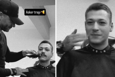 Askerlik hatırasını kuaförde çektirdi