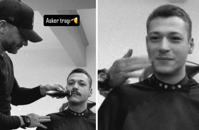 Askerlik hatırasını kuaförde çektirdi